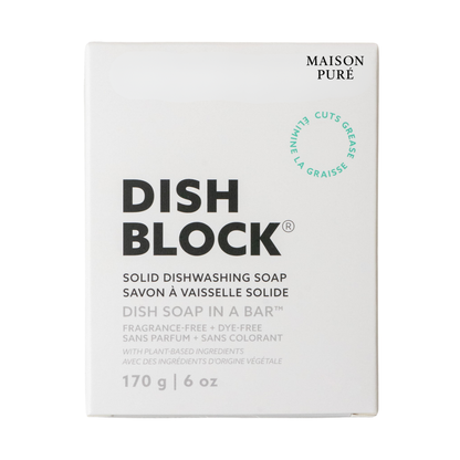 DISH BLOCK Solid Dish Soap - 6 oz (170g) bar